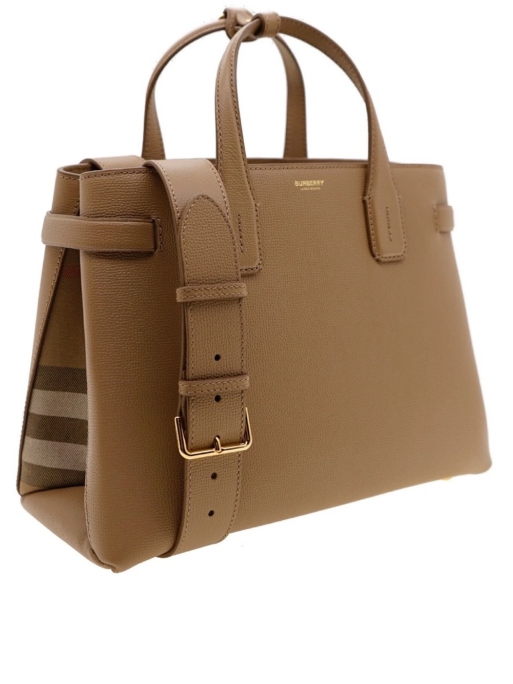 Beautiful Beige Burberry Banner Tote Bag.